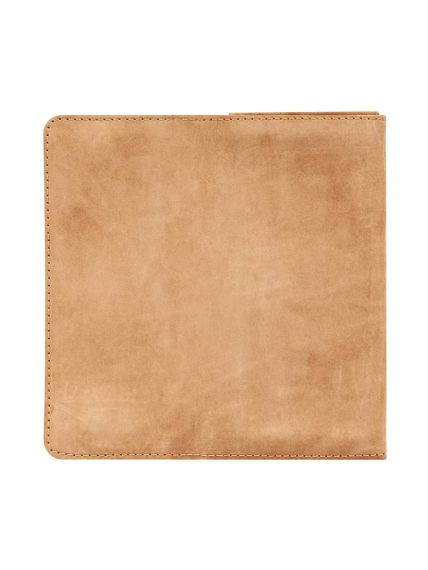 Фото функционального кошелька Классический из светло-коричневого нубука, развернутый вид.