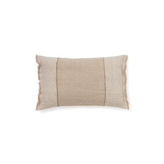 Чехол для подушки Lorin из льна зелёного цвета с бахромой 30 x 50 см