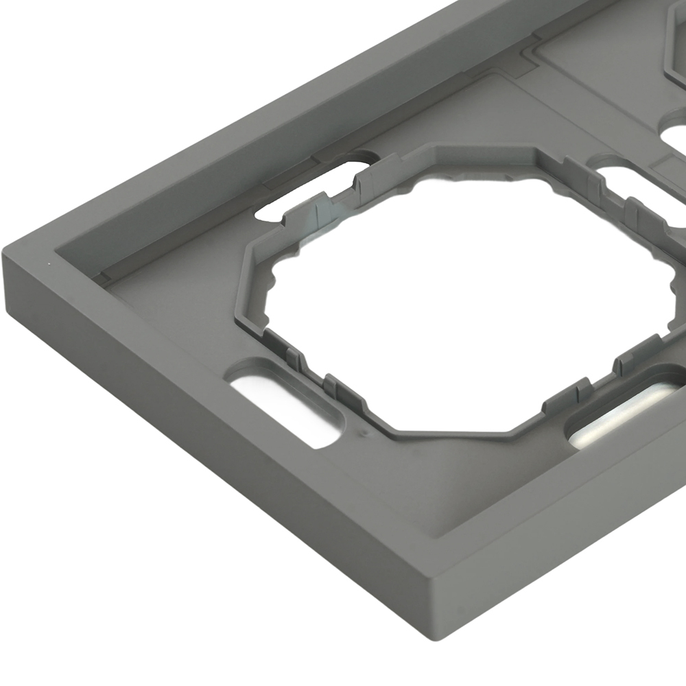 Рамка STEKKER, PFR00-5002-10 2-местная, серия Эмили, платиново-серый, soft touch 49963