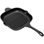 Сковорода-гриль чугунная 28*28 см с чугунной ручкой, квадратной формы, PADELLA