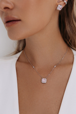 Колье "DIVA" с розовым цирконием