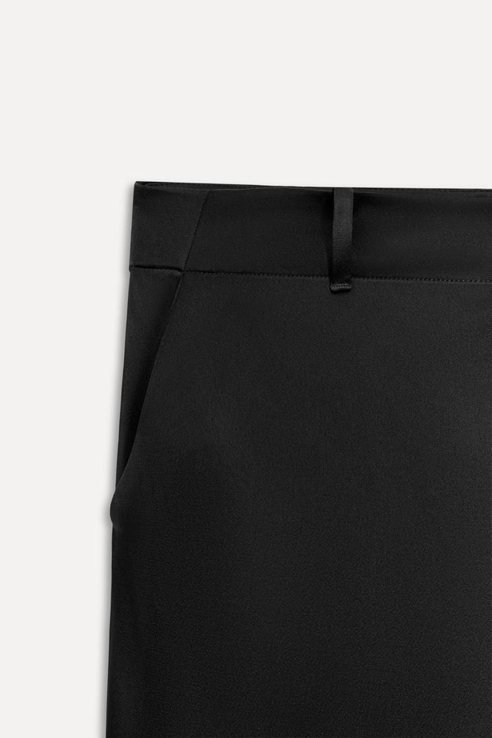 ZARA АТЛАСНЫЕ КОСТЮМНЫЕ БРЮКИ — 50TH ANNIVERSARY, ЧЕРНЫЙ