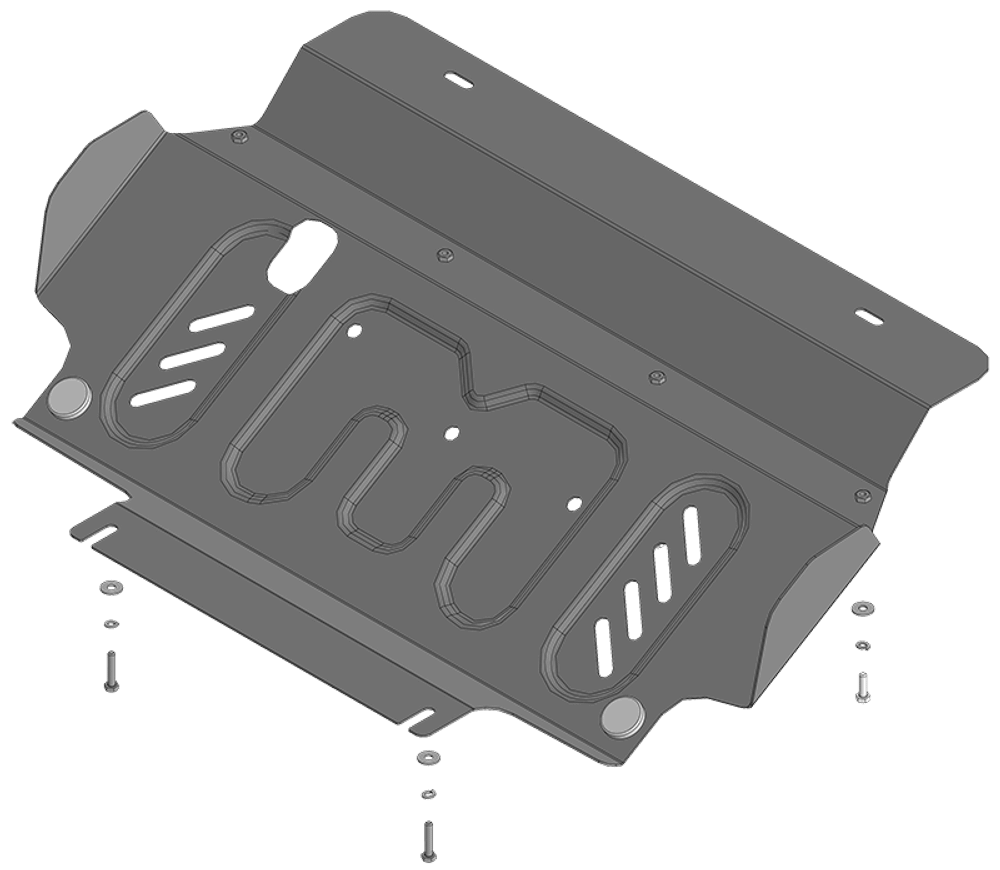 Защита радиатора. 2 мм, Сталь. для Nissan Pathfinder 2010-2014, Motodor.71406