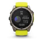 Умные часы Garmin Fenix 8, 51 мм, Solar, Sapphire Titanium with AMP yellow/graphite silicone band