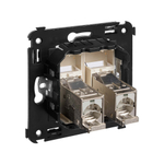 Компьютерная розетка RJ-45 в стену, кат.5e двойная экранированная,"Avanti", "Ванильная дымка"