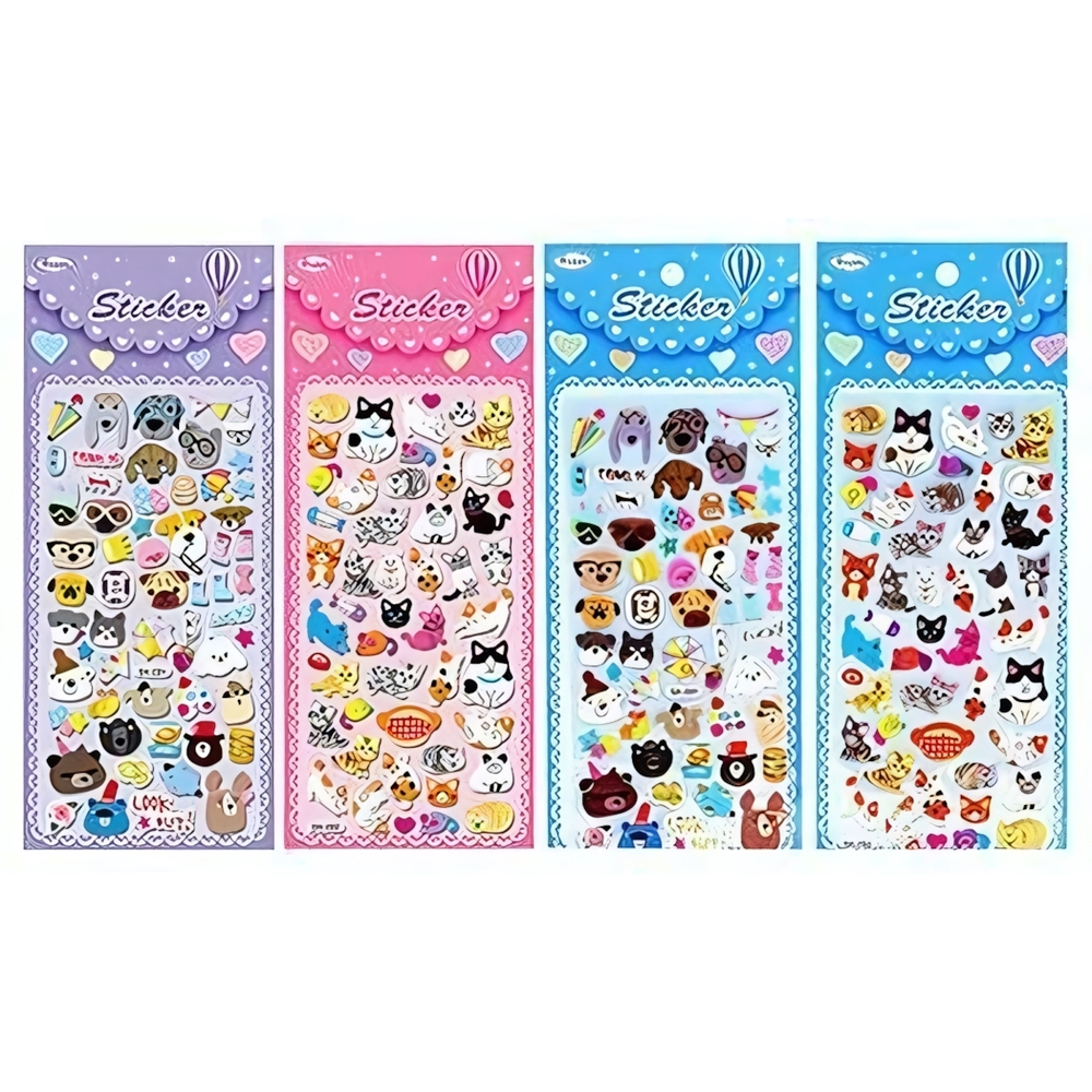 Наклейки 3D 10*22см,в ассорт. "Кошки и собаки" (Центрум)