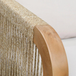 Кресло деревянное с подушками Tagliamento Rimini KD, натуральный, бежевый