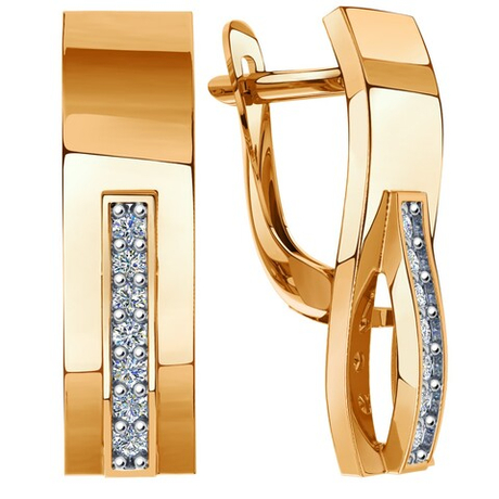 Серьги из золота 585 пробы с Фианит