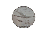 Маршалловы о-ва 50 долларов 1991 Самолет Спитфайр Британский истребитель Вторая мировая война СЕРЕБР