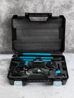 Профессиональный лазерный уровень строительный 360 4D / Нивелир, 16 лучей с пультом управления и штативом, Зеленый луч 360 градус