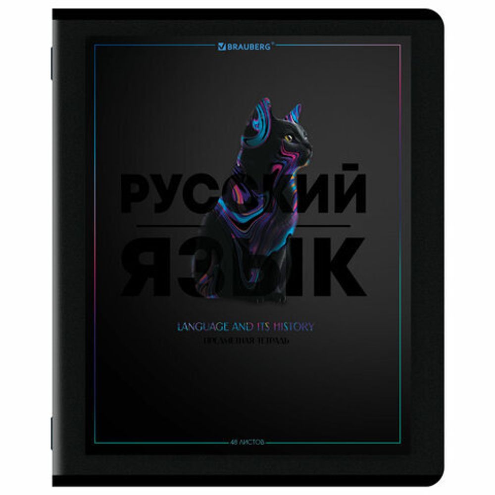 Тетради предметные, КОМПЛЕКТ 12 ПРЕДМЕТОВ, 48 л., матовая ламинация, лак, BRAUBERG "MAJESTIC BLACK", 405177
