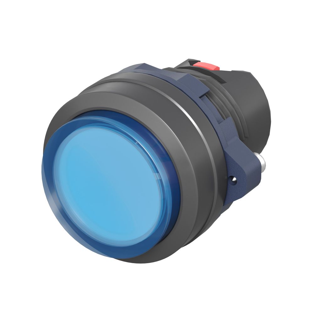 Головка кнопки выпуклая прозрачная без фиксации, желтая