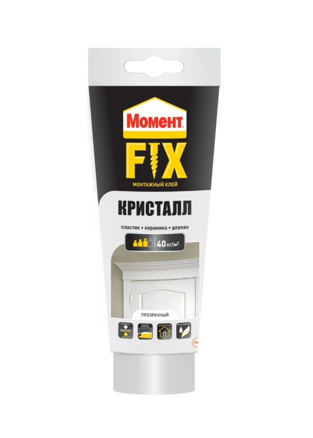Клей монтажный Момент Fix Кристалл, 185 г, прозрачный