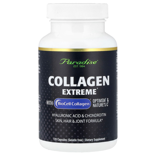 Paradise Herbs, Collagen Extreme® с коллагеном BioCell Collagen®, OptiMSM® и Nature's C®, 120 капсул