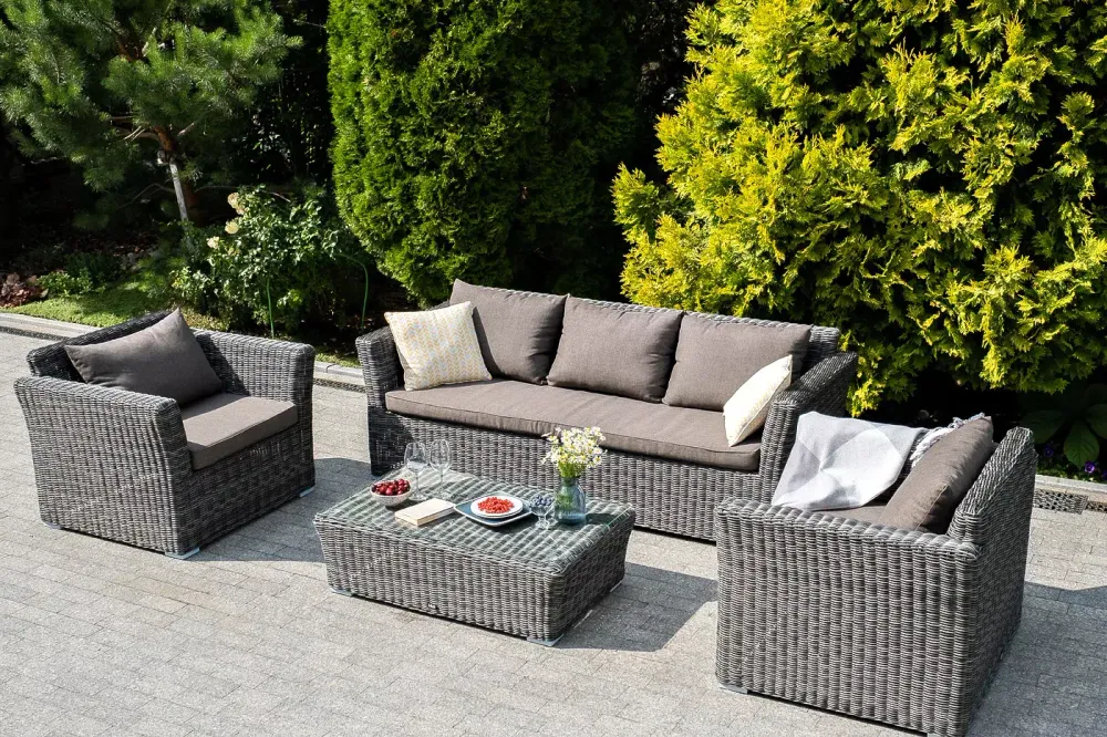 "Капучино" журнальный столик из искусственного ротанга, цвет графит