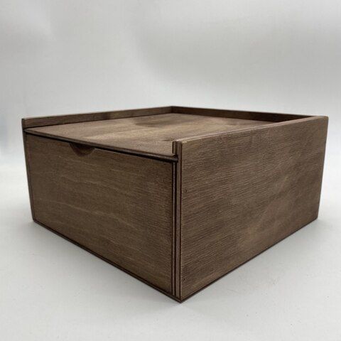 Коробка фанерная пенал, тонированный 20/20/10 см