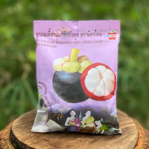 Жевательные тайские конфеты с соком мангостина Mangosteen Flavoured Soft Chewy Candy MitMai Brand