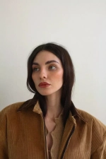 Жакет (бомбер) вельветовый, бежевый