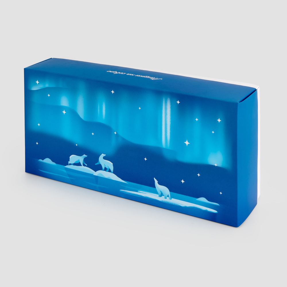 Набор из 3 елочных шаров Farforite «Мишки на севере» в подарочной коробке