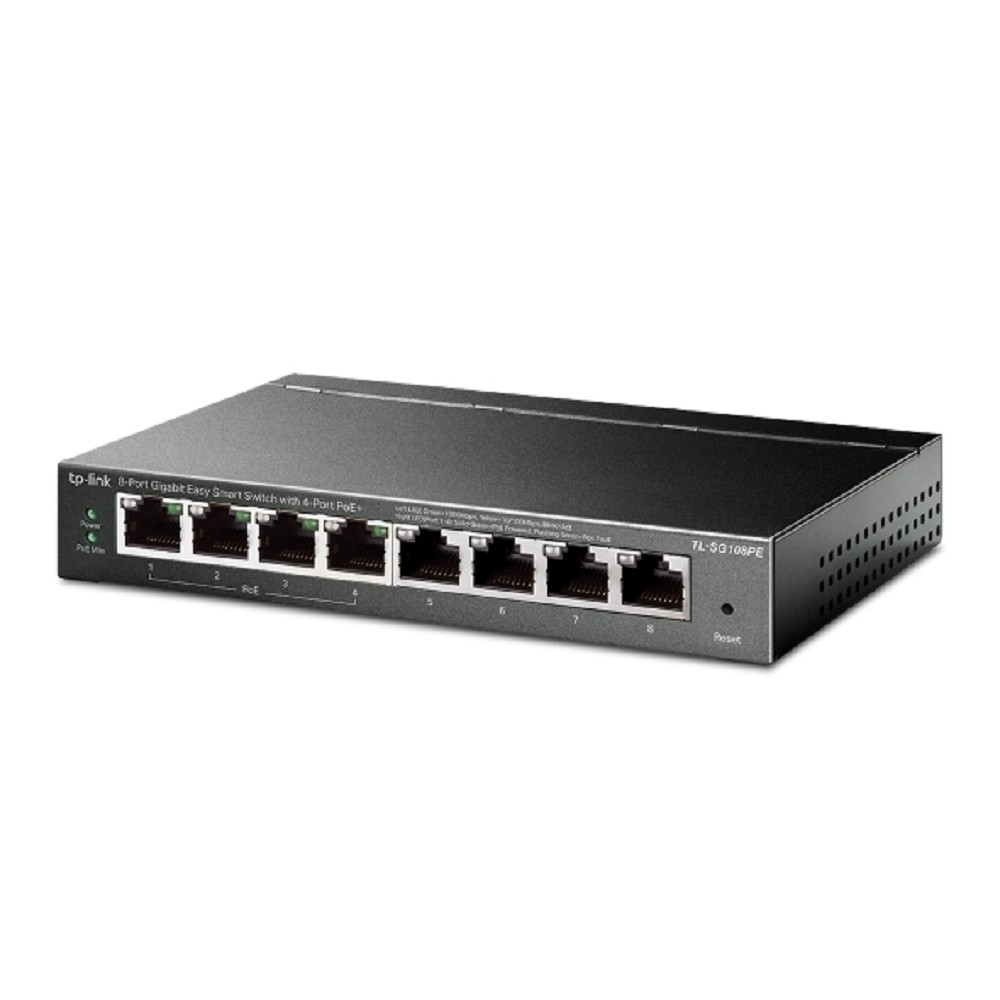 Коммутатор TP-Link TL-SG108PE Коммутатор Easy Smart с 8 гигабитными портами (4 порта PoE+)