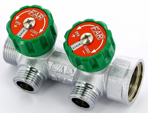 Коллектор Ф/Р  3/4 г/ш х 1/2 - 2 вых.  ПЛОСКИЙ  (25/1шт)