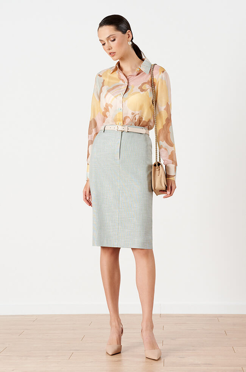 4877 Юбка женская (серо-зеленый)