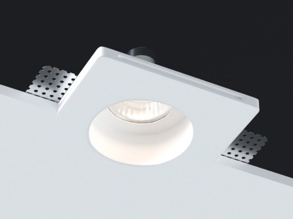 Светильник встраиваемый гипсовый,  белый,  1xGU10