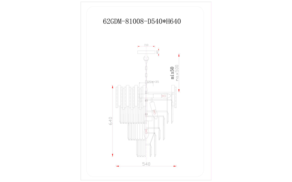 Люстра Vittoria S Garda Decor 62GDM-81008-540