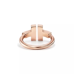 Кольцо из розового золота 18k с перламутром и бриллиантами, Tiffany 💠 T wire- В наличии