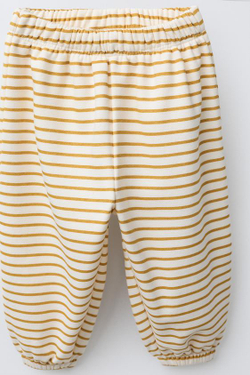 ZARA КОМПЛЕКТ ИЗ ТОЛСТОВКИ И БРЮК-ДЖОГГЕРОВ В ПОЛОСКУ, ОХРА