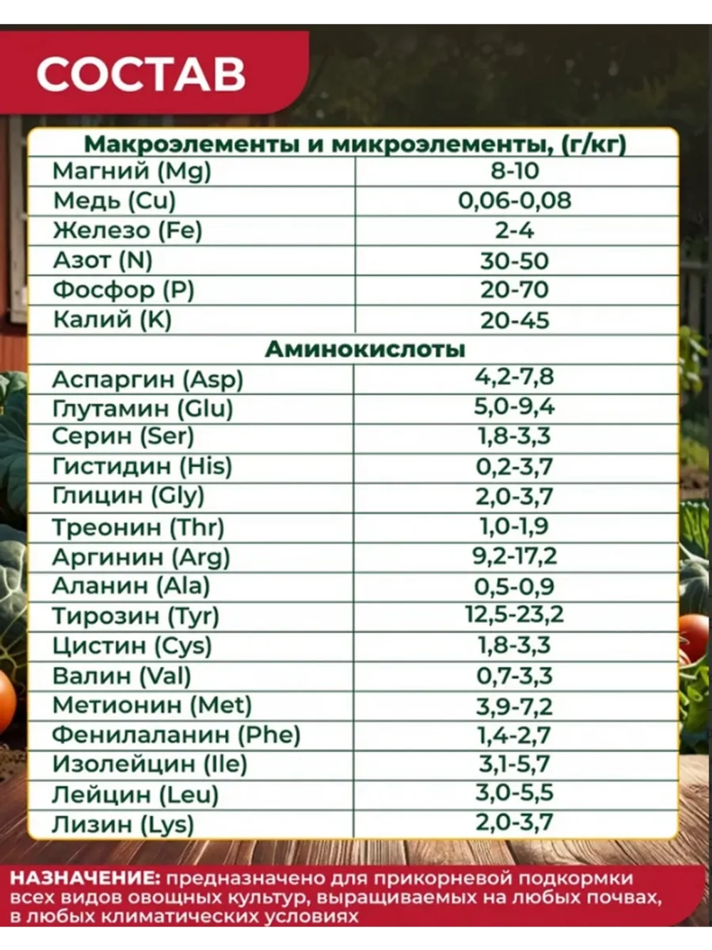 Удобрение для овощных культур и томатов 200 г Greenlife