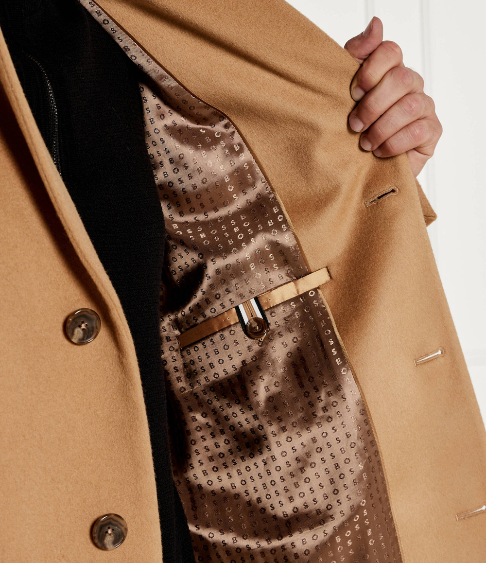 Хлопковое пальто h-hyde BOSS BLACK - бежевый(50525739)