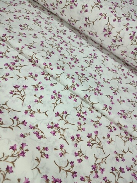 Ткань ранфорс (поплин люкс) "Колокольчик бордо"