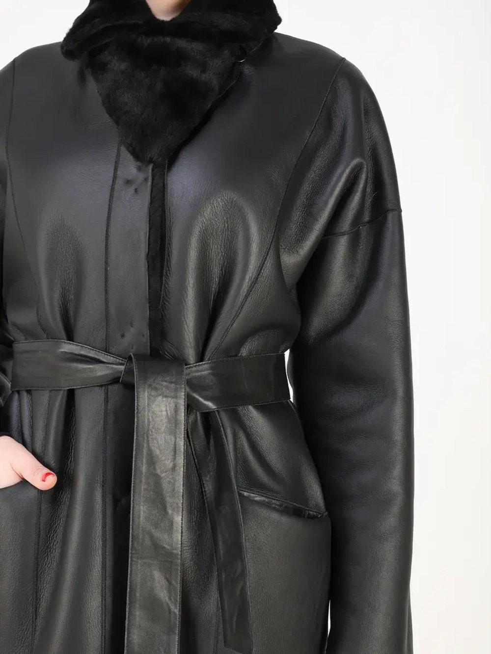 Дубленка зимняя шуба натуральная двухсторонняя оверсайз