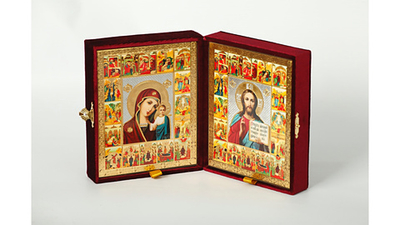 Складень венч. 17*21 Спаситель-Казанская БМ, (ПР) празд. 11000850