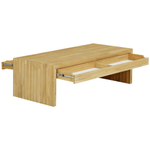 Журнальный столик, 125х59х40, Розенбург, кофейный, с ящиками, из массива дуба, MAKOSA