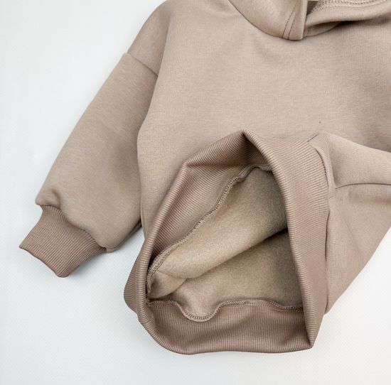 Комплект из футера с начесом, Молочный шоколад