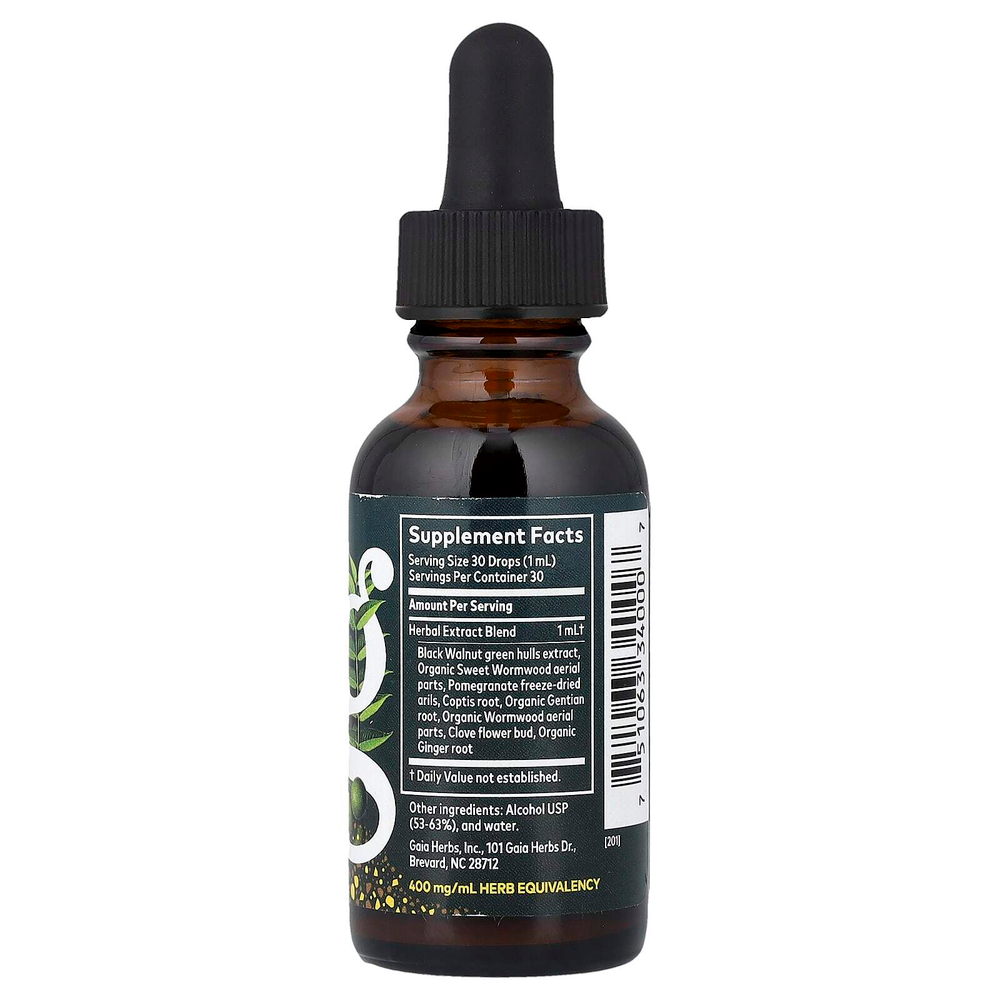 Gaia Herbs, Полынь, черный орех, экстракт 1 жидких унции (30 мл)