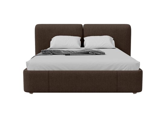 Кровать двуспальная Hub Soft 180 см (шоколад, твид)
