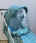 Коляска комбинированная с трансформируемым кузовом (арт.У3-1К/2) с облачками голубой