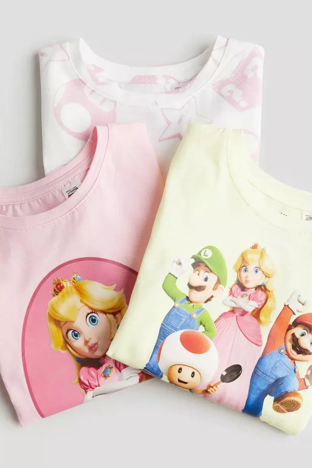 H&M Набор из трех футболок с принтом, розовый