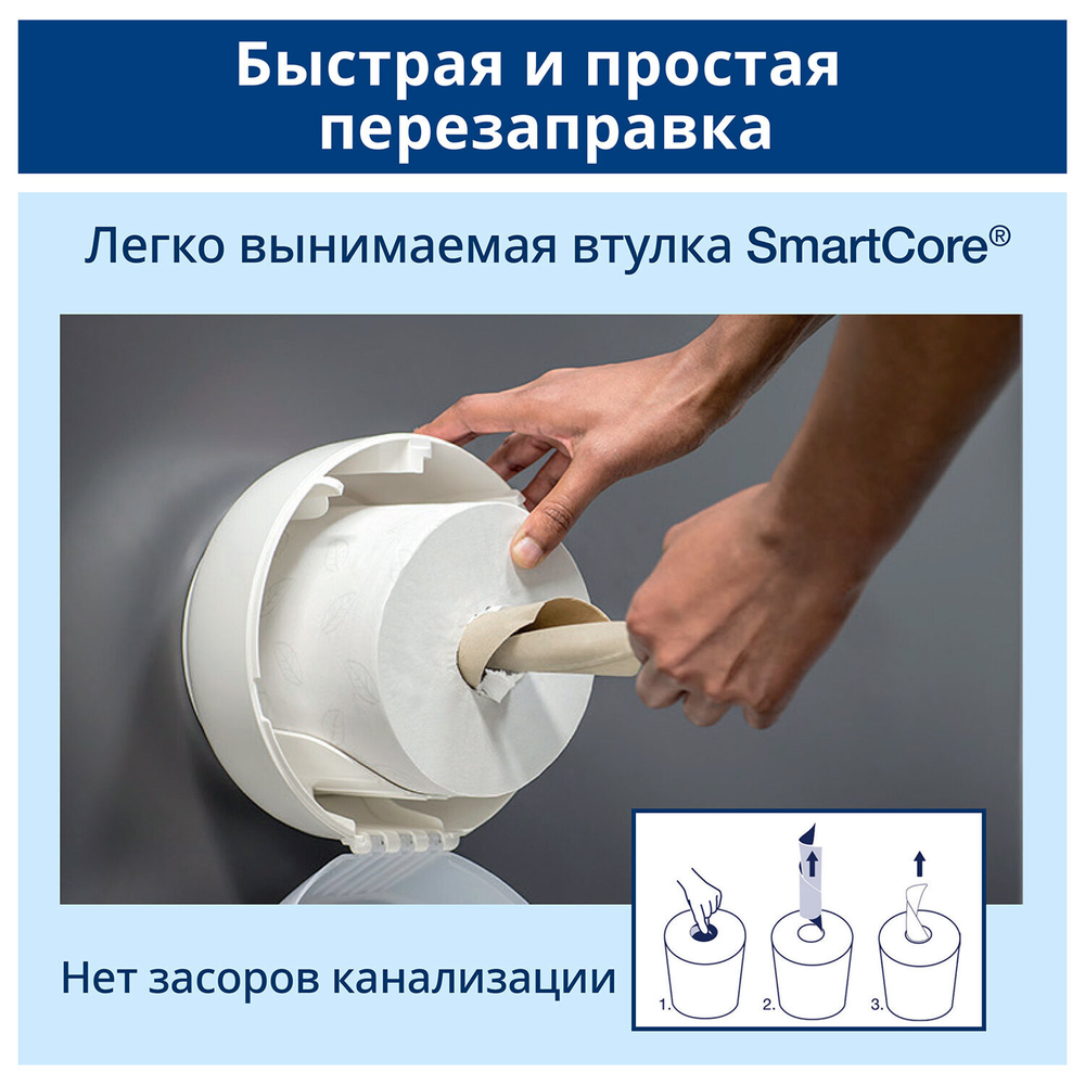 Диспенсер для туалетной бумаги TORK (Система T8) SmartOne, металлический.