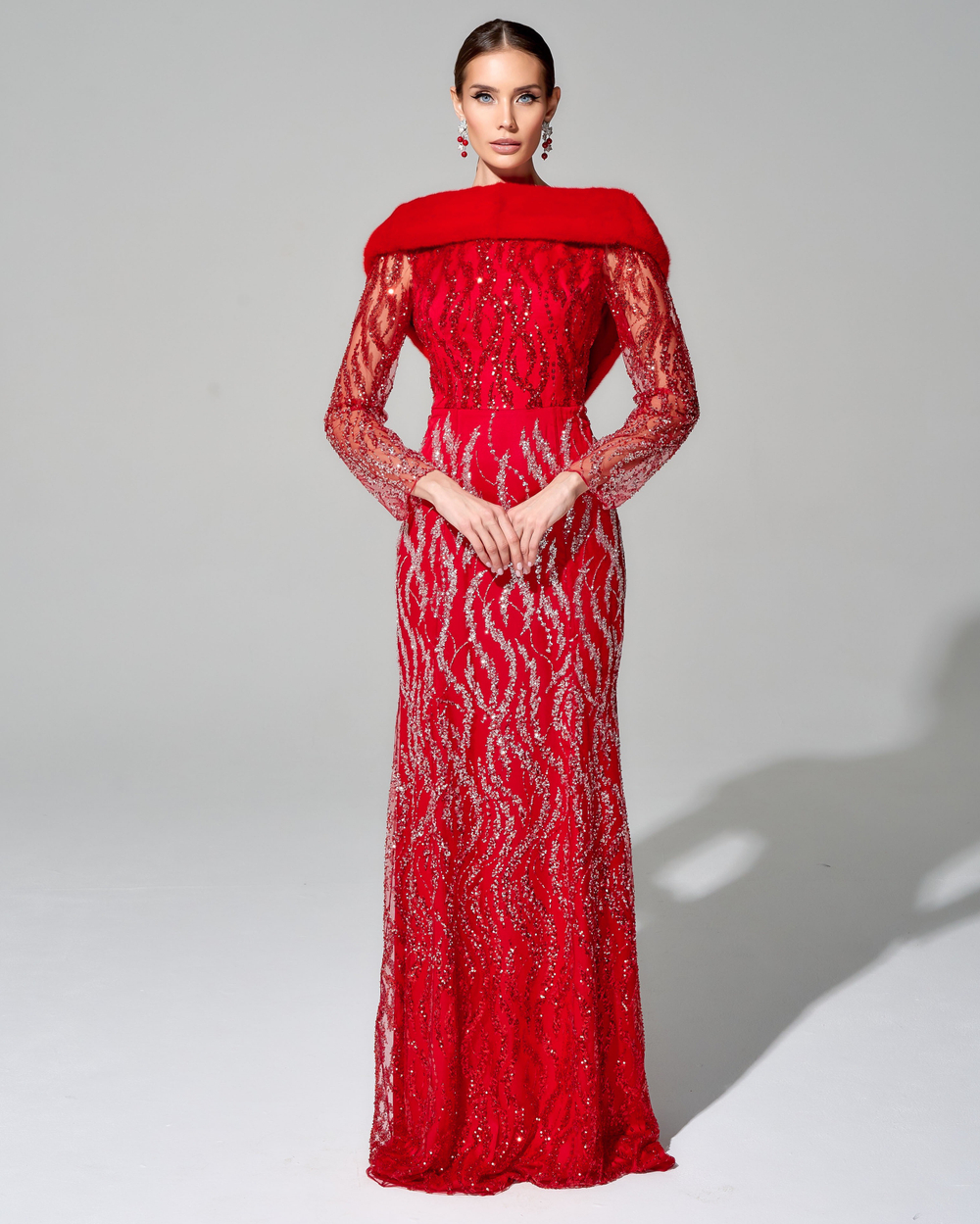 Платье "Зинаида" с меховой отделкой