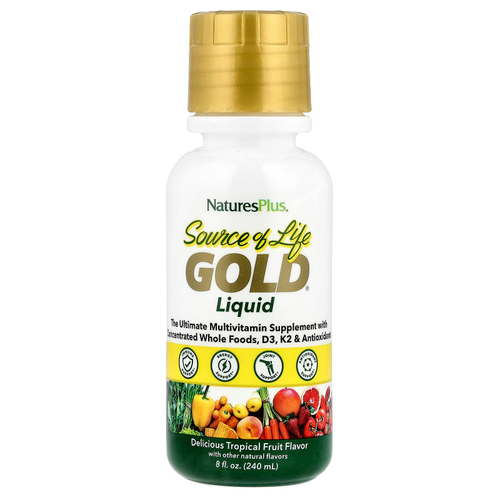 NaturesPlus, Source of Life, Gold® Liquid, тропические фрукты, 240 мл (8 жидк. Унций)