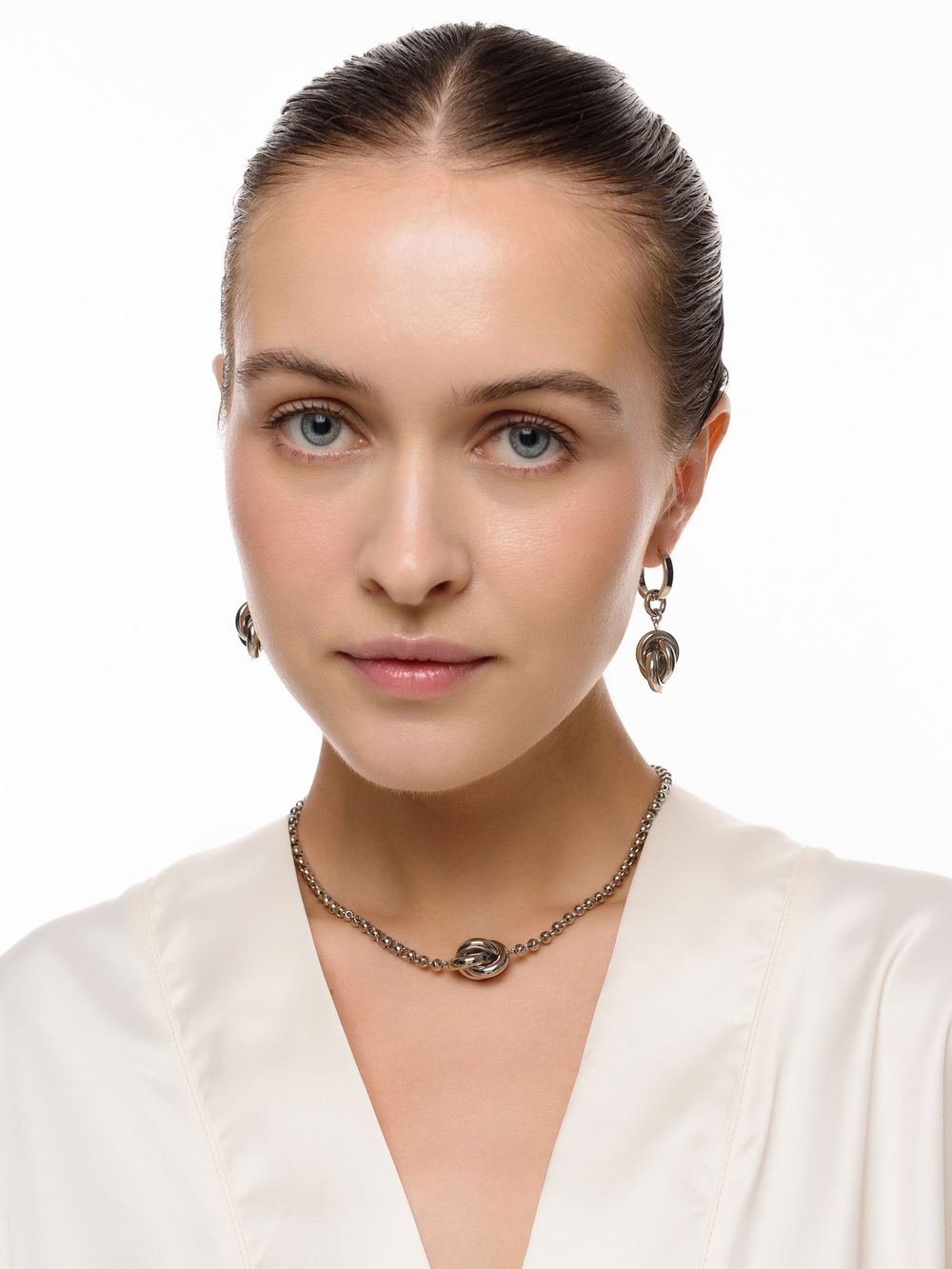 Серьги "Big knot" Silver