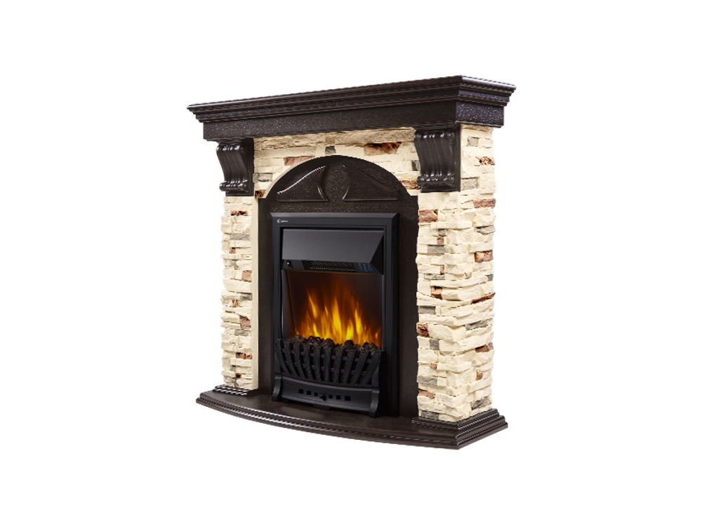 Портал Firelight Torre Classic камень сланец натуральный, шпон венге