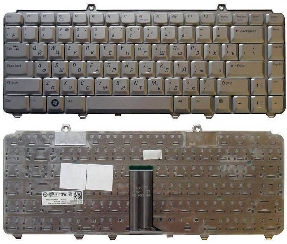 Клавиатура для ноутбука Dell Inspiron 1318, 0WM824 D900R, серебристая, без рамки, гор. Enter P/N: 0WM824 - REBALL.SU