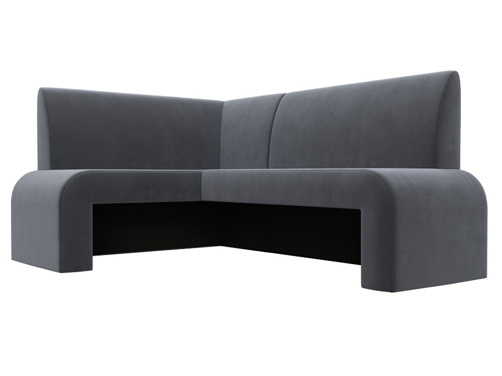 Диван кухонный угловой Кармен левый угол, Серый, Велюр, 126132L