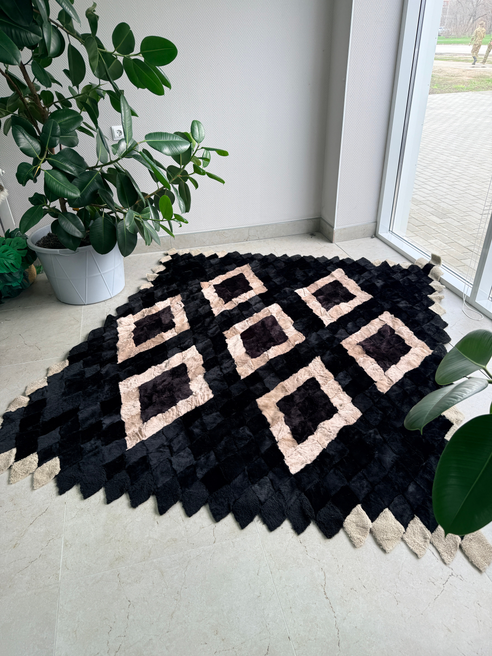 Покрывало меховое ковер из шкуры овчины