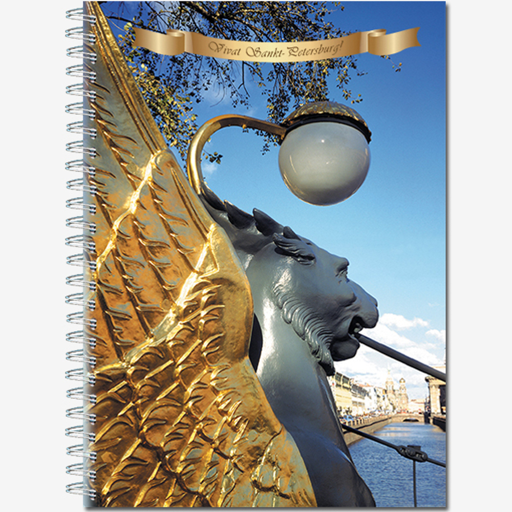 Тетрадь общая 96 листов на металлическом гребне "Виват, Санкт-Петербург"